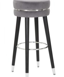 SGABELLO BAR PARIS GRIGIO/SILVER CM  35X74