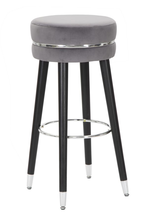 SGABELLO BAR PARIS GRIGIO/SILVER CM 35X74
