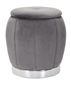 PUFF/CONTENITORE PARIS GRIGIO/SILVER CM  43X43