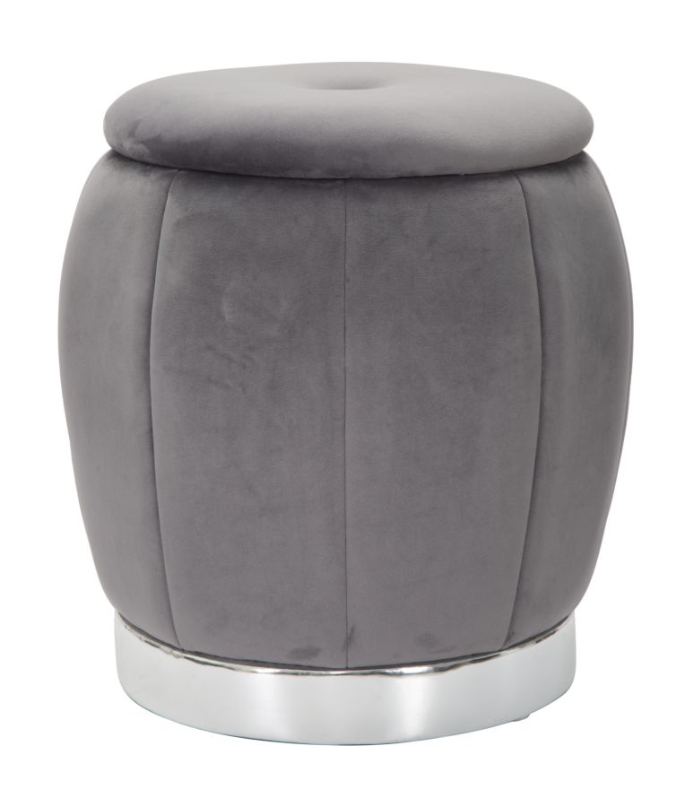 PUFF/CONTENITORE PARIS GRIGIO/SILVER CM 43X43