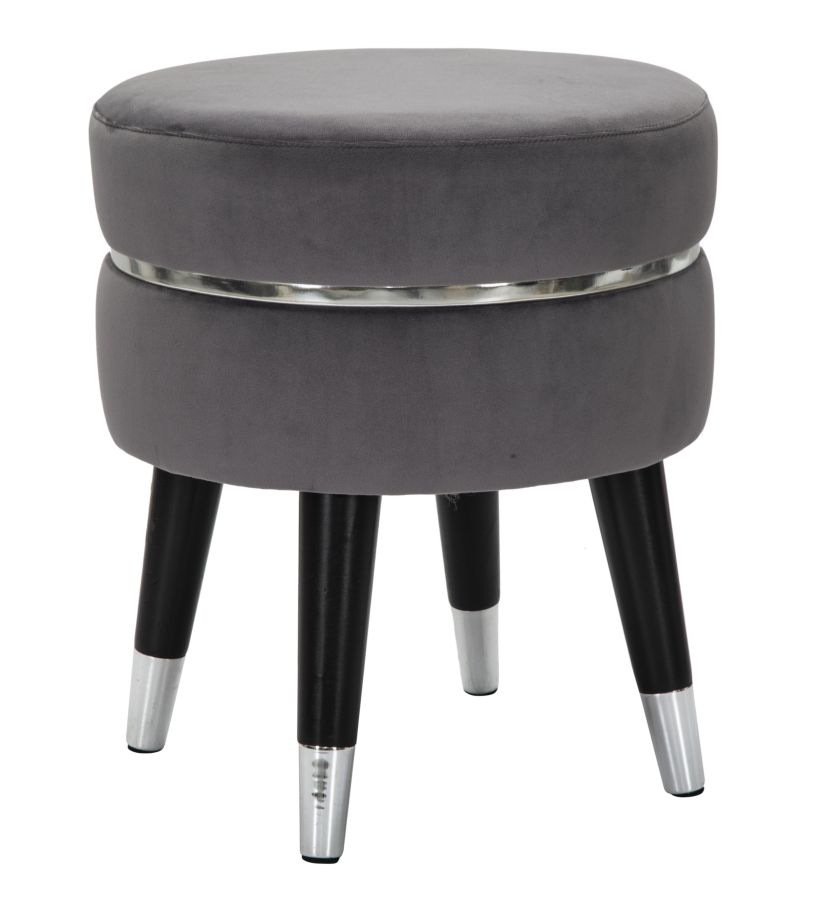 SGABELLO PARIS GRIGIO/SILVER CM 35X40,5
