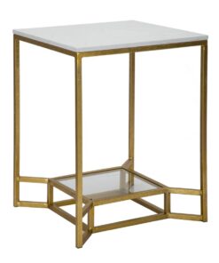 TAVOLINETTO DOUBLE MARBLE CM 47X47X60