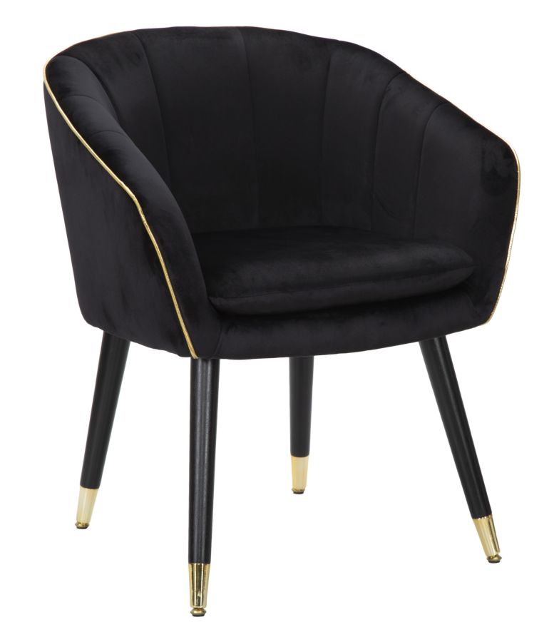 POLTRONA PARIS NERA/GOLD CM 62X58X78