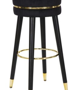 SGABELLO BAR PARIS NERO/GOLD CM  35X74