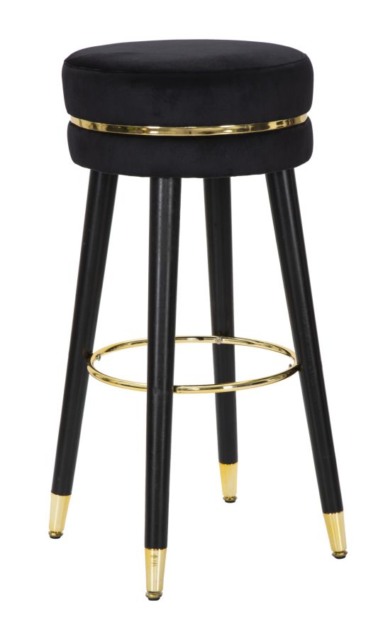 SGABELLO BAR PARIS NERO/GOLD CM 35X74