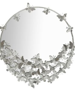 SPECCHIO FARFALLE ROUND SILVER CM  91X3X94