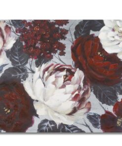 DIPINTO SU TELA WHITE/RED FLOWER DARKBACK CM 
120X3,7X60
