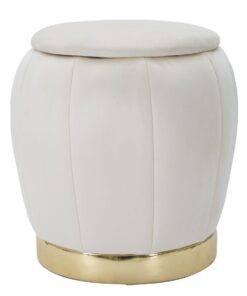 PUFF/CONTENITORE PARIS CREMA/GOLD CM  43X43