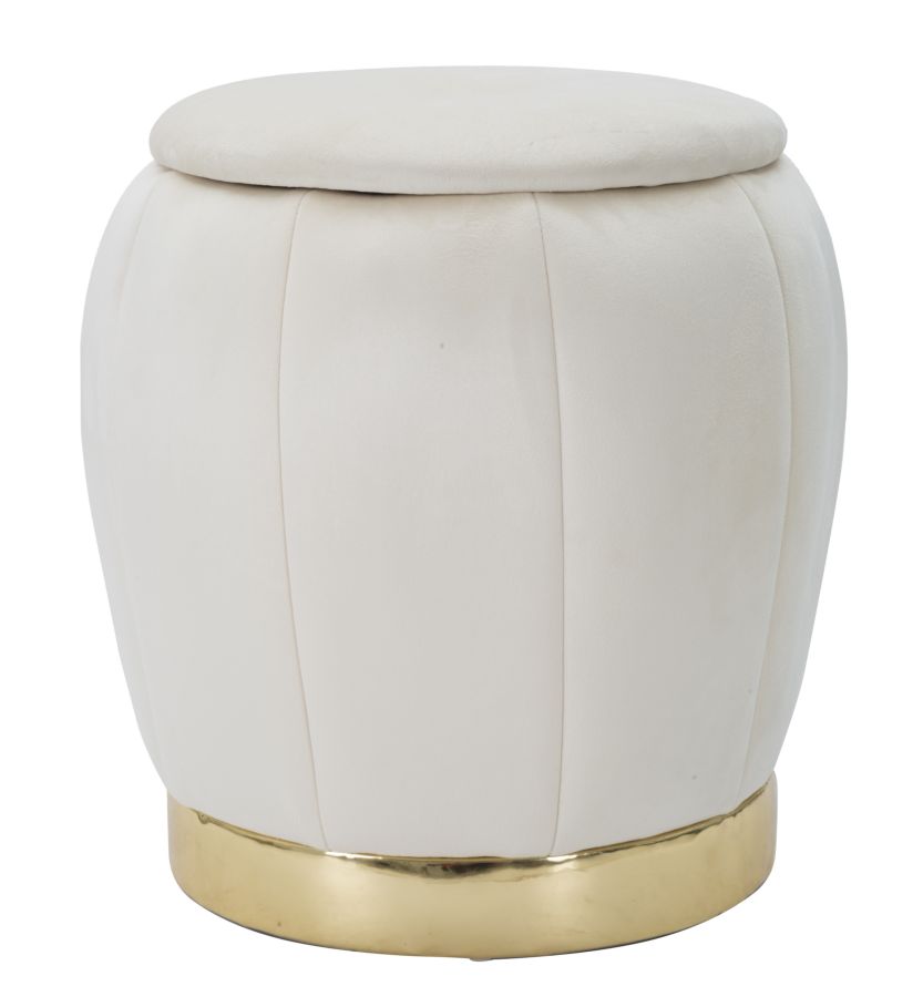 PUFF/CONTENITORE PARIS CREMA/GOLD CM 43X43