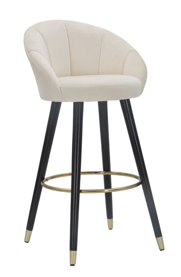 SGABELLO BAR PRAGUE CREMA CM 55X56X104