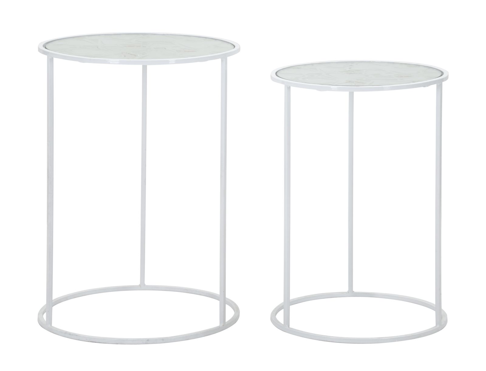 TAVOLINETTI WHITE HARTS COPPIA CM 43X60-38X55