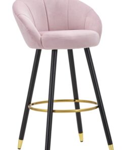 SGABELLO BAR PRAGUE ROSA CM 55X56X104
