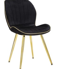 SEDIA PARIS SPACE NERA /GOLD SET 2 PZ CM 46X58X77