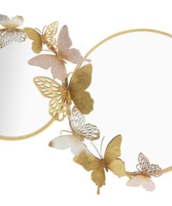SPECCHIO DA MURO DOUBLE FARFALLE PINK CM 81X3X52,5