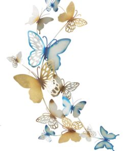 PANNELLO DA MURO BUTTERFLIES ORO/CELESTE C CM 59,5X4X111,5