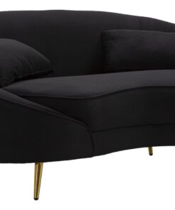 DIVANETTO 2 POSTI OSLO C/CUSCINI NERO CM 148X84X68