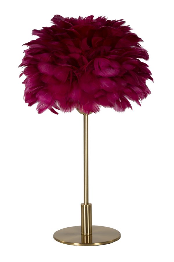 LAMPADA DA TAVOLO BALL FEATHER BORDEAUX CM 30X50