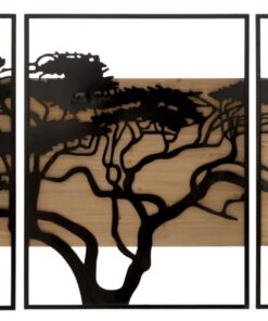 PANNELLO DA MURO LAGOS FERRO E WOOD SET 3PZ CM 204X2X80 (72X2X80-60X2X80)