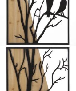 PANNELLO DA MURO BIRD FERRO E WOOD SET 4PZ 50X2X200 (50X2X50)