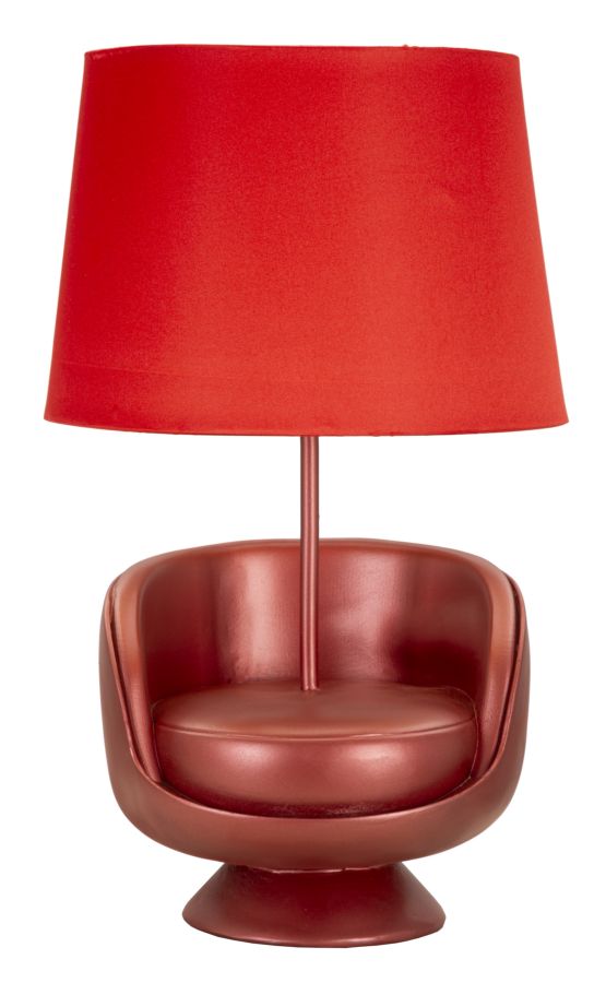 LAMPADA DA COMODINO MIDCENTURY ROSSA CM 26X43