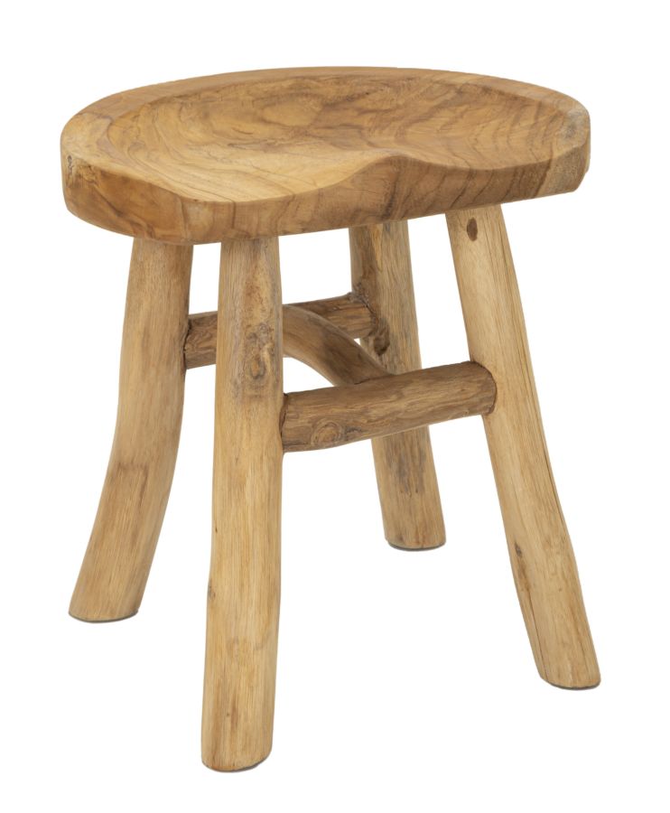 SGABELLO SEL IN TEAK RICICLATO CM 40X32X42 (PEZZI UNICI - NON RIP. IN SERIE)