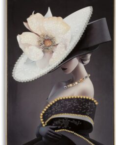 DIPINTO SU TELA LACCATO WIEN HAT -B- C/CORNICE CM 62X4X92