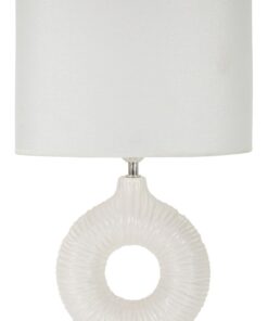 LAMPADA DA TAVOLO SETA BIANCA CM 28,5X15X43