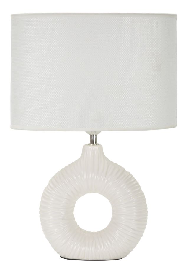 LAMPADA DA TAVOLO SETA BIANCA CM 28,5X15X43