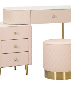 TOELETTA SHARON ROSA C/PUFF CM 120X40X75 (MISURA PUFF 36X39)