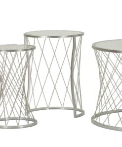 TAVOLINETTI NOAH SILVER SET 4 PZ CM  70X45-47X54,5-36x50-28x45