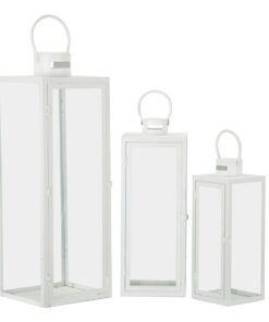 LANTERNE WHITE SET 3 PZ CM 22X22X66-18X18X49,5-14X14X39