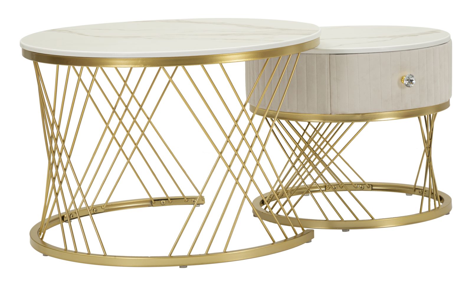 TAVOLI DA CAFFE' VOTIX COPPIA CM 70X48-50X43,5