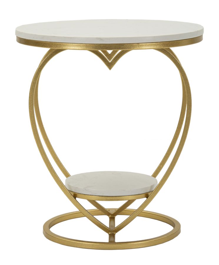 TAVOLINETTO HEART ORO CM 40X45,5