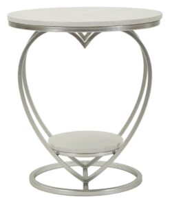 TAVOLINETTO HEART ARGENTO CM  40X45,5