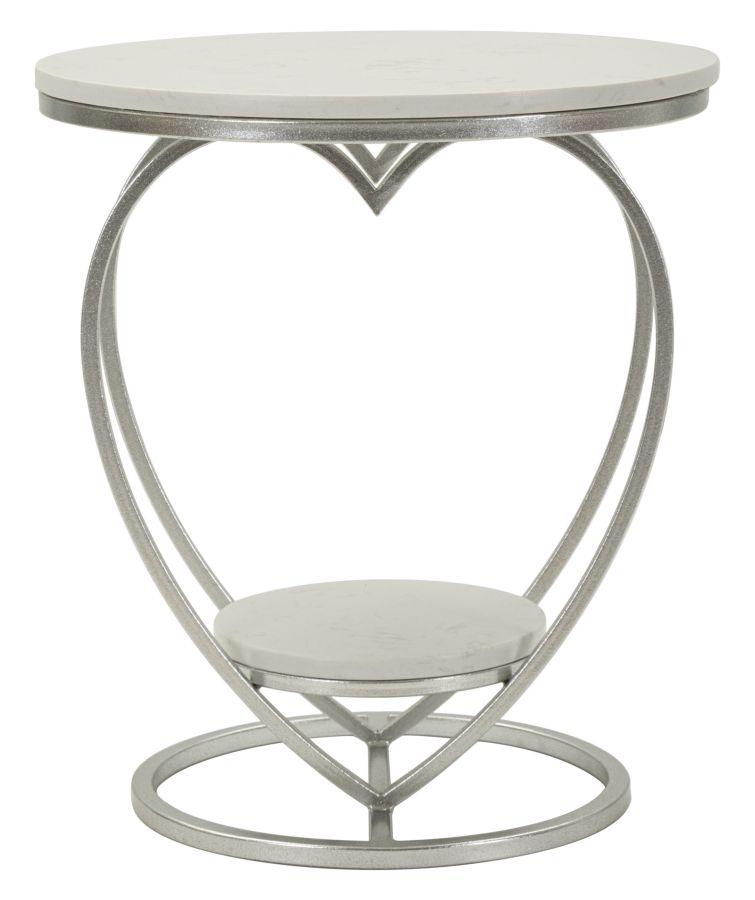 TAVOLINETTO HEART ARGENTO CM 40X45,5