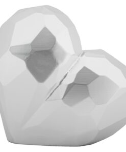 VASO HEART SILVER CM 19X9X18