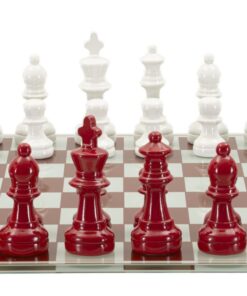 SET SCACCHIERA ROSSA/BIANCA CM 61X61X14