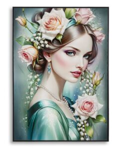 DIPINTO SU TELA LACCATO FANTASY C/CORNICE -A- CM 72X4X102