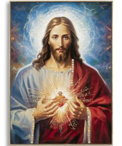 DIPINTO SU TELA LACCATO JESUS C/CORNICE CM 72X4X102