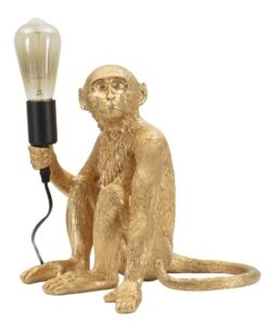 LAMPADA DA TAVOLO MONKEY SEDUTA ORO CM 33X33X32