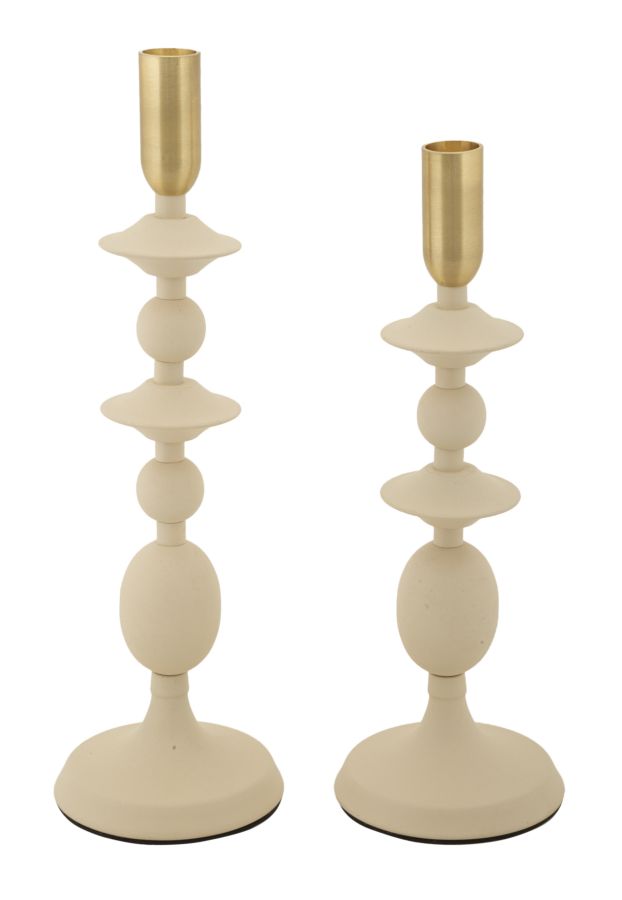 P/CAND GEMINI CREMA SET 2 PZ CM 10X29-10X33