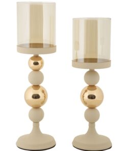 P/CAND GLASSY CREMA SET 2 PZ CM  10X32-10X36