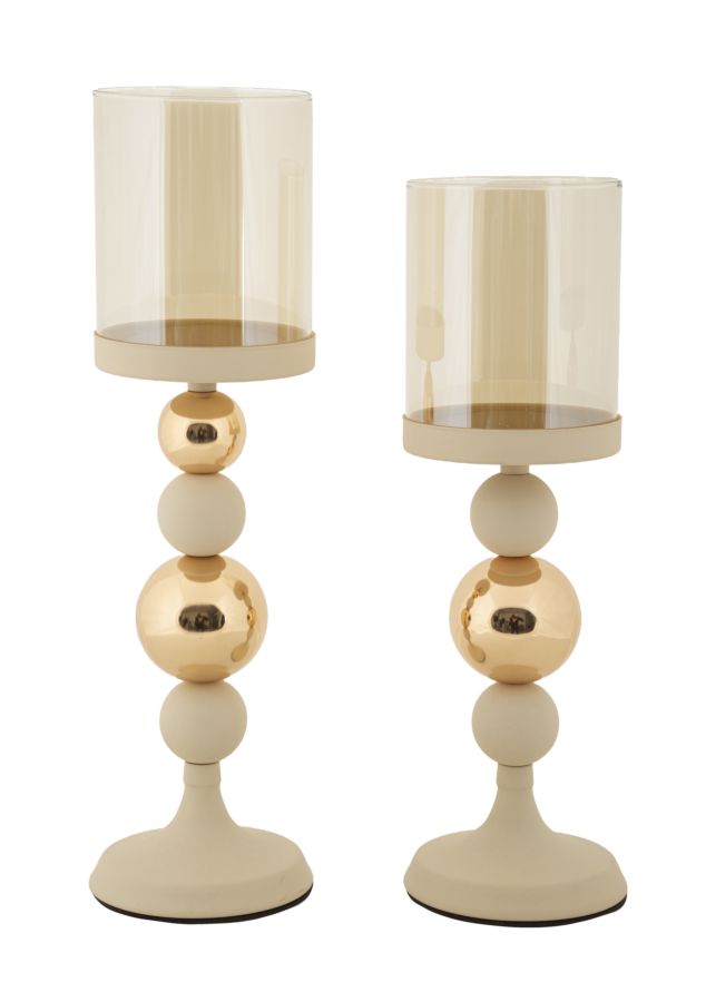 P/CAND GLASSY CREMA SET 2 PZ CM 10X32-10X36
