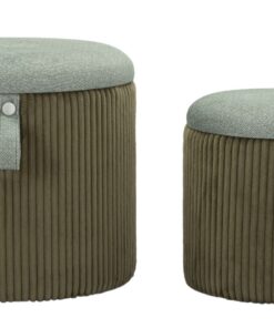 PUFF C/CONTENITORE BOLZANO VERDE SET 2 PZ CM  38X38-32X28