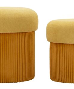PUFF C/CONTENITORE ASPEN SENAPE SET 2 PZ CM  42X44-35X37
