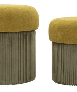 PUFF C/CONTENITORE ASPEN VERDE SET 2 PZ CM  42X44-35X37