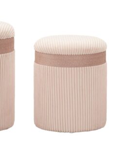 PUFF C/CONTENITORE CORTINA ROSA SET 3 PZ CM  40,5X49,5-35X42-31X38