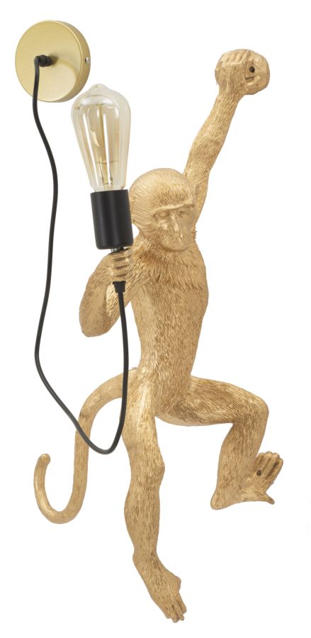 LAMPADA DA MURO MONKEY ORO CM 32X32X64