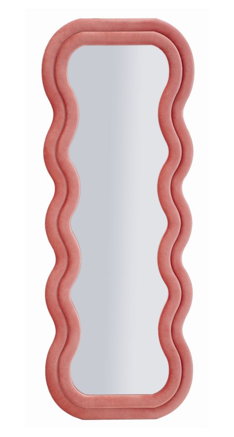 SPECCHIO DA MURO EMILY VELLUTO ROSA CM 60X6X160 (MISURA SPECCHIO CM 42X144)