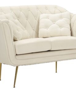 DIVANETTO BUDAPEST CREMA C/CUSCINI CM 130X83X91